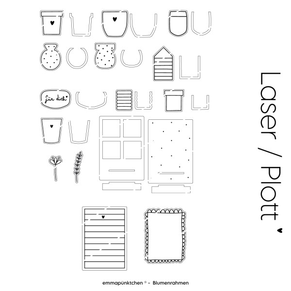 emmapünktchen ® - Blumenrahmen LASER / PLOTT