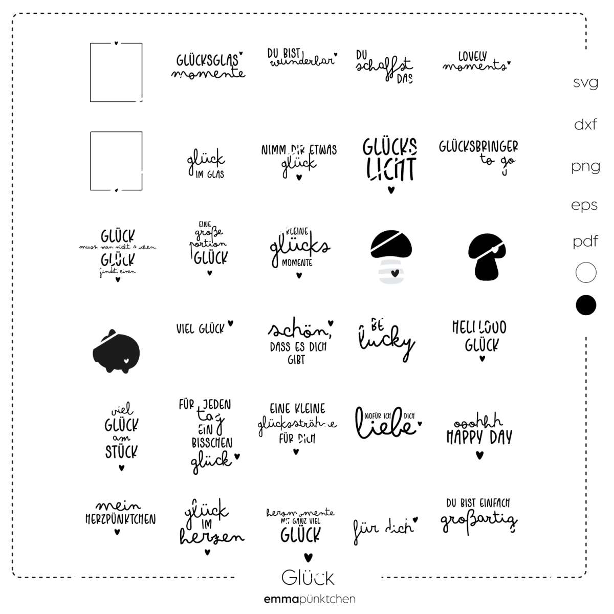 Emmapünktchen ® Glück Plotterdatei Neu Bei Emmapünktchen ® Emmapünktchen